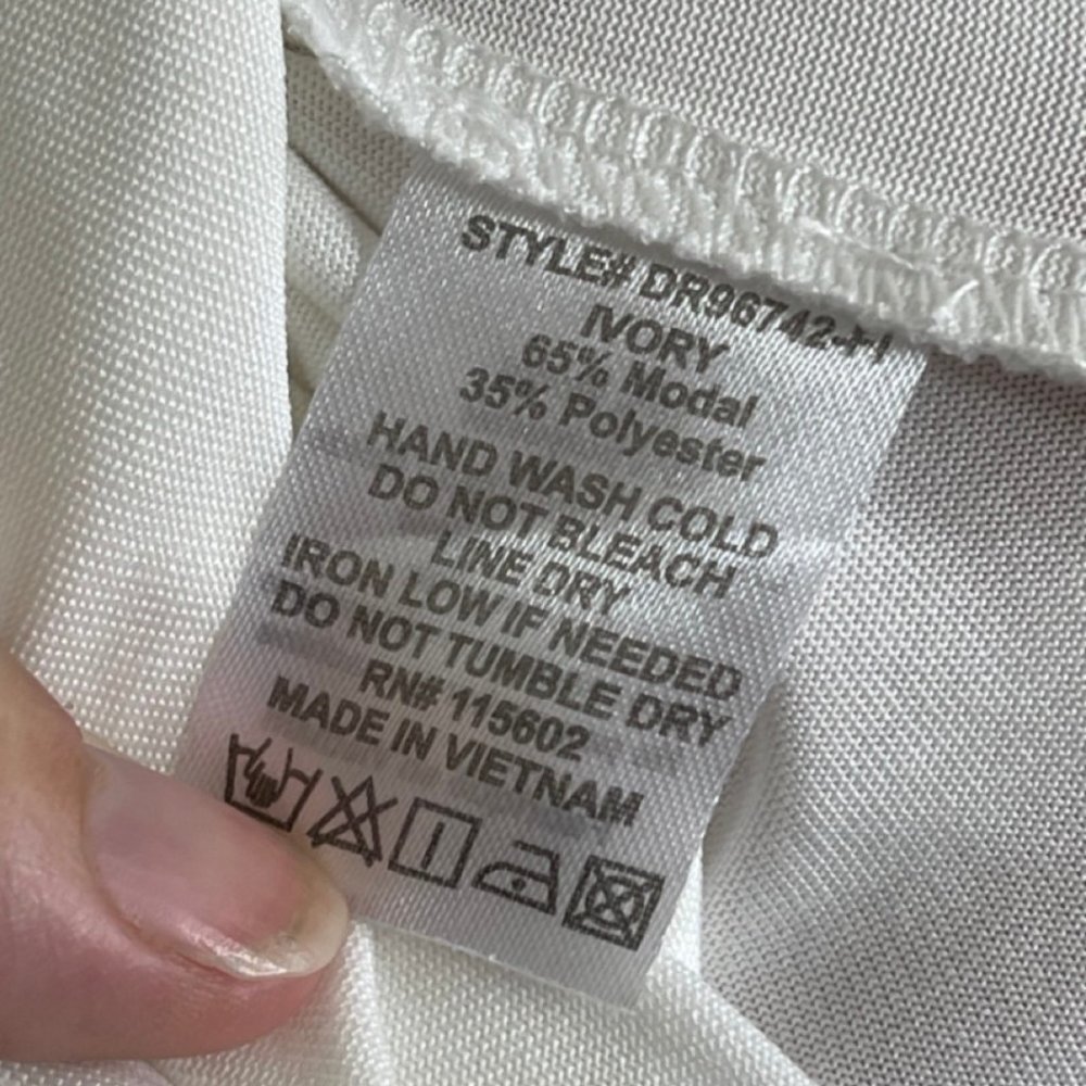 LUSH | Sleeveless Midi/Maxi Length White Jersey Dress | Size L - Picture 6 of 8